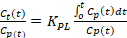 Pharmacokinetic equation diagram, Ct/Cp ratio, KPL, integral, concentration-time relationship.