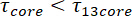 Static equilibrium, τ_core < τ_13core, formula in mechanical analysis context.