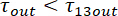 Time analysis equation; τ_out < τ_13out, used in transient absorption study results.