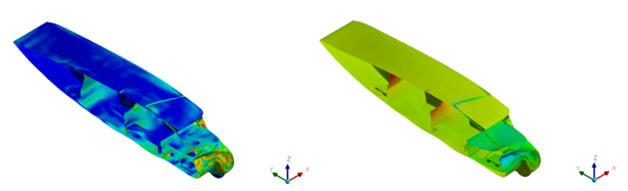 Computational fluid dynamics, stress analysis, comparison diagram, structural integrity assessment.