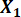 X₁ notation used in statistical analysis graph or equation, representing variable or data point.