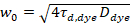 w₀=√(4τ_d,dye D_dye) equation; formula for diffusion analysis; scientific research.