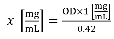 figure-protocol-1 Static equilibrium calculation formula, diagram with absorbance conversion for concentration analysis.