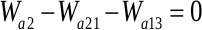 figure-protocol-5 静力平衡方程,Wa2-Wa21-Wa13=0,用于平衡分析的数学公式。