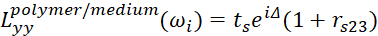 Polymer optics equation showcasing electromagnetic behavior in layered mediums, formula analysis.