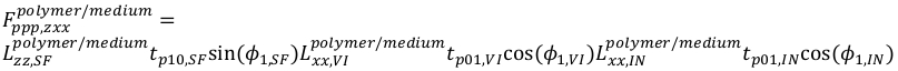 Polymer-medium force equation with trigonometric terms; diagram shows complex mathematical expression.