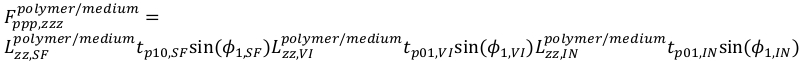 Polymer optics equation diagram; setup for refractive index analysis, featuring trigonometric terms.