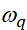Angular frequency symbol ωq; relevant in wave mechanics, quantum physics equations.