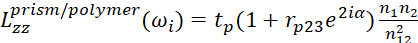 Optical equations for light-matter interaction; formula showing phase terms and refractive indices.