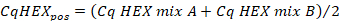 figure-protocol-3 CqHEX calculation formula; average of Cq HEX mix A and Cq HEX mix B; mathematical equation.