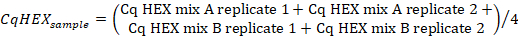 figure-protocol-4 CqHEX sample calculation formula, mathematical expression in experimental analysis context.
