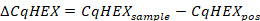 figure-protocol-5 Static equilibrium; equation ΔCqHEX = CqHEX_sample - CqHEX_pos; scientific formula.