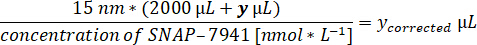 figure-protocol-3 Equation balancing concentration of SNAP-7941; formula for chemical analysis calculation.
