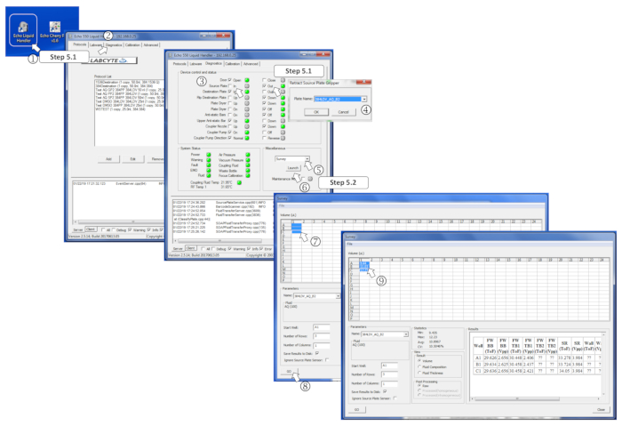Software interface workflow diagram for data analysis setup and configuration steps.