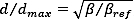 Equation of normalized deformation ratio for material strength analysis.