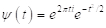 Wave function formula: ψ(t)=e^(2πfti)e^(-t²/2), quantum mechanics concept, equation.
