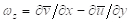Vorticity equation formula ωₑ=∂v̅/∂x-∂u̅/∂y, fluid dynamics analysis.