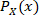 Probability density function \(P_x(x)\), mathematical equation.