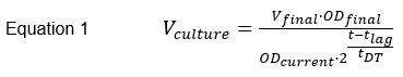 figure-protocol-1 Equation for Vculture in microbial growth analysis, demonstrating OD and time relationship.