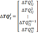 Static equilibrium matrix equation ΔTQij, formula representation, educational diagram.