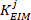 Equation of K superscript j subscript EIM in scientific notation.