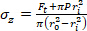Stress analysis equation, σz formula, mechanical stress calculation, torsional mechanics equation.