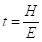 Shear stress formula τ=H/E equation for material strength analysis.