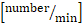 Equation symbol for rate in units of number per minute, relevant for kinetics studies.