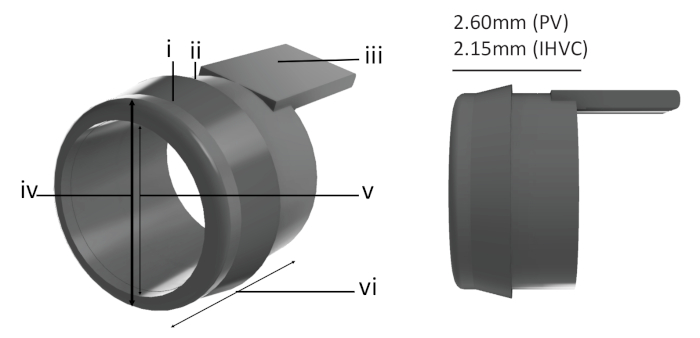 figure-results-1 3D model diagram of valve component design with labeled measurements for engineering analysis.