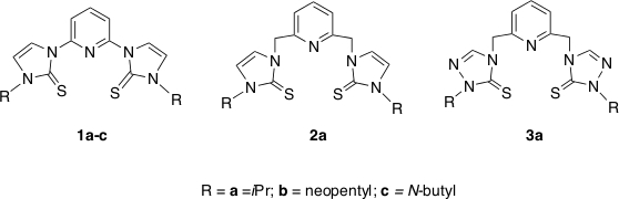 figure-results-1 Chemical structure diagram of heterocyclic compounds 1a-c, 2a, 3a with substitutions R.