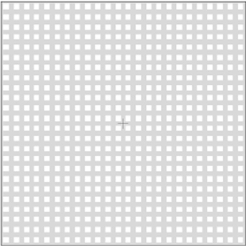 Stereographic projection of a grid diagram; optical illusion concept illustrating geometric distortion.