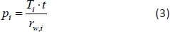 figure-protocol-3 Equation for pressure loss in fluid dynamics; formula: \(p_i = \frac{T_i \cdot t}{r_{w,i}}\).