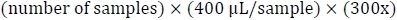 figure-protocol-2 "Equation for sample calculation: (number of samples) × (400 μL/sample) × (300x)"