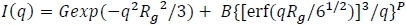 figure-protocol-6 Small-angle scattering intensity formula; I(q)=Gexp(-q²Rg²/3); data analysis method.