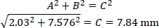 Pythagorean theorem equation and solution steps; mathematical calculation; educational diagram.