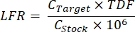 figure-protocol-4 LFR formula; C_Target, TDF, C_Stock; mathematical equation; scientific calculation method.