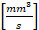 Fluid dynamics symbol mm^2/s, representing kinematic viscosity formula.