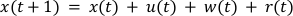 State-transition equation, control system model, formula for dynamic systems analysis.