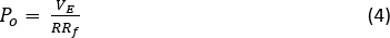 Equation for static equilibrium, \( P_o = \frac{V_E}{RR_f} \), formula analysis.