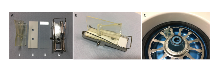Electrophoresis gel casting and centrifuge setup; experiment for DNA separation and analysis.