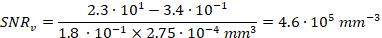 SNR calculation formula in equation format for signal-to-noise ratio analysis in research context.