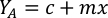 Formula dell'equazione lineare; Y_A = c + mx; espressione algebrica; concetto matematico.