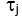 τ<sub>j</sub> symbol in statistical analysis equation, depicts mean time, used in data fitting analysis.