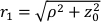 Static equilibrium; equation \( r_1 = \sqrt{\rho^2 + z_0^2} \); mathematical formula.