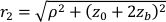 Static equilibrium formula, \(r_2 = \sqrt{\rho^2 + (z_0 + 2z_b)^2}\), equation analysis.