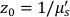 Equation for static equilibrium; \(z_0=1/\mu'_s\); physics formula.