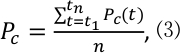 figure-protocol-9 Equilibrium formula ΣPC(t)/n, static system analysis, equation detail.