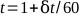 Static equilibrium equation t=1+δt/60; formula for time adjustment; educational resource.