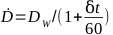 Static equilibrium formula: Ḋ = D_w/(1+δt/60), illustrating time adjustment method.