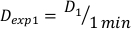 Dynamic ratio equation \(D_{\text{exp1}} = D_1/1\,\text{min}\), symbol for time-rate analysis.